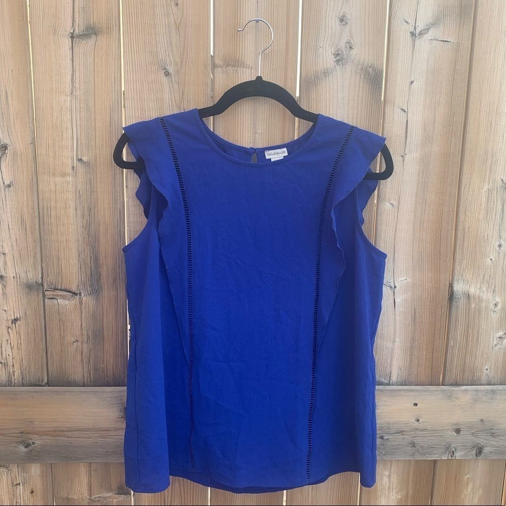 Paraphrase Blue Sleeveless Blouse Size Medium